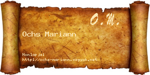 Ochs Mariann névjegykártya